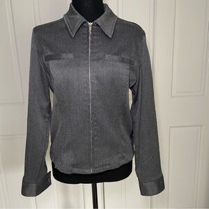 Vintage Express Classic Zip-Front Women's Jacket in Charcoal Gray Size 5/6